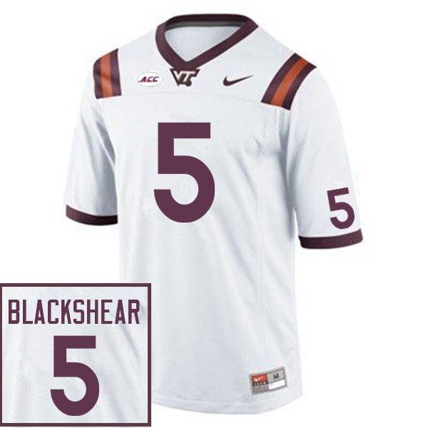 Men #5 Raheem Blackshear Virginia Tech Hokies College Football Jerseys Sale-White